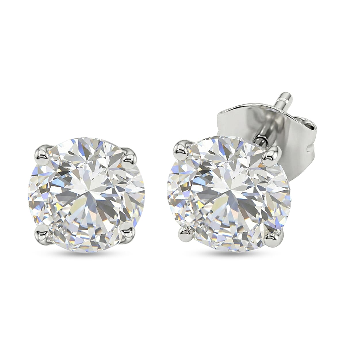 Closeout Deal SGL Certified Luxuriant Lab Grown Diamond G-H SI 3.00 ctw Solitaire Stud Earrings in 14K White Gold