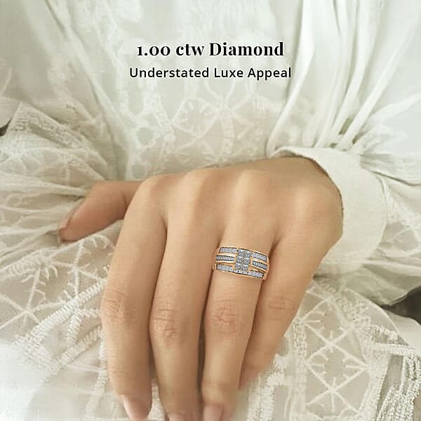 Closeout Diamond (G SI) 1.00 Ctw Ring In 10K Yellow Gold 4.40 Grams