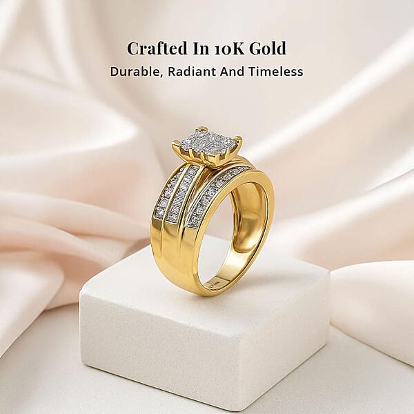 Closeout Diamond (G SI) 1.00 Ctw Ring In 10K Yellow Gold 4.40 Grams