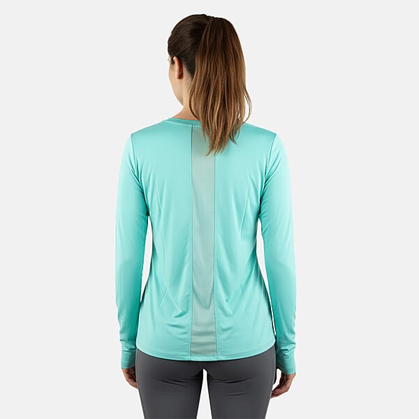 CLOSEOUT JONES NEW YORK Aquamarine Fitted Power Mesh Wicking Pullover Long Sleeve - L