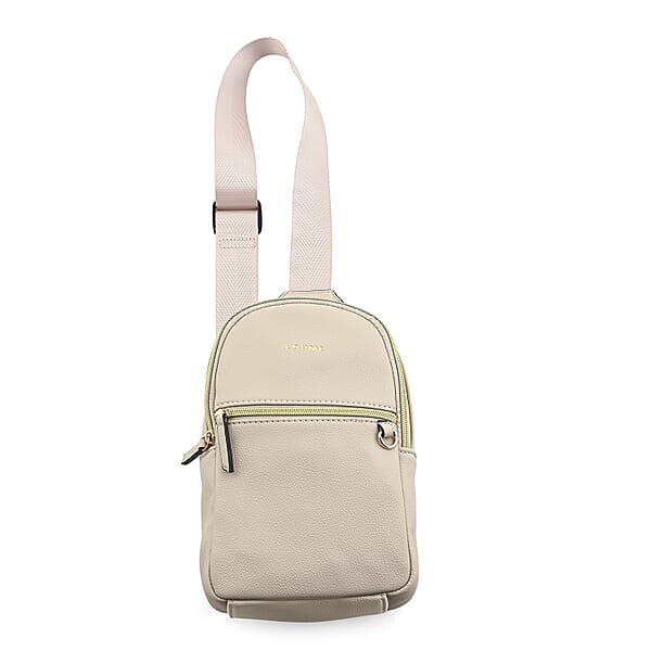 Closeout Loume Taupe Sling Bag With Detachable Pouch