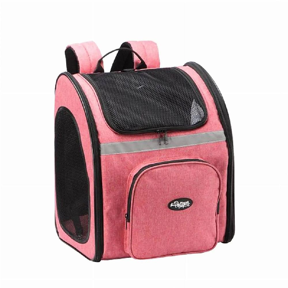 Closeout Petique Pet Carrier Backpack with Reversible and Removable Mat - Coral