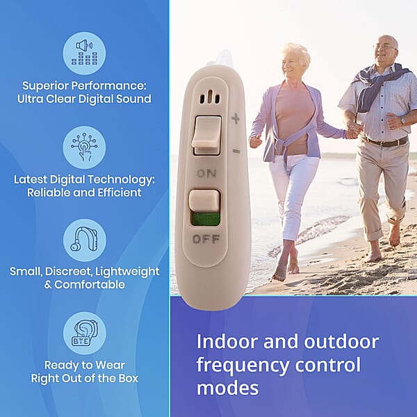 Closeout RCA Behind The Ear Hearing Aid With Rechargeable Stand