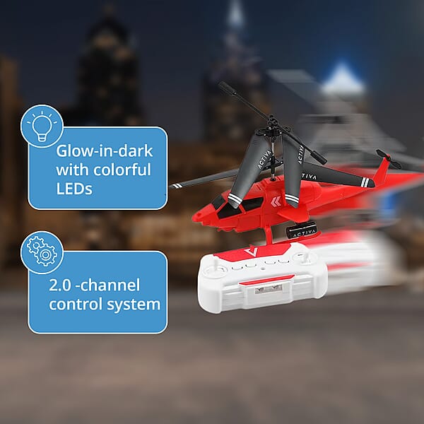 Closeout Set Of 2 Mini Helicopters With Remote Control – Blue & Red