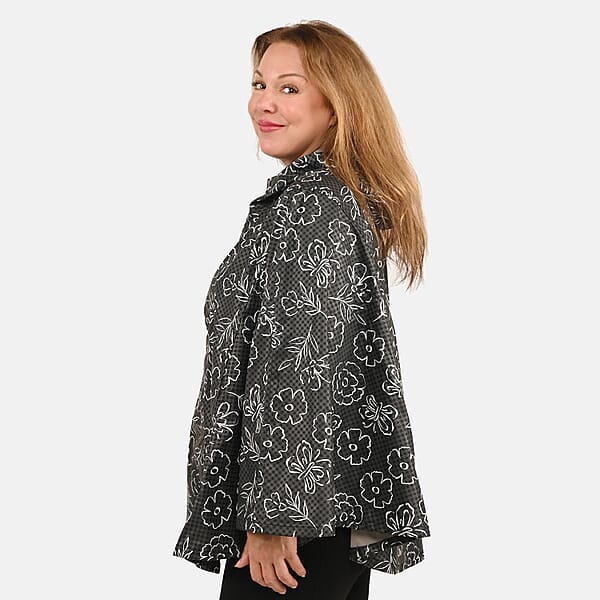 Closeout ShedRain GOGO Women's Raincoat Poncho - Black Floral Size S/M