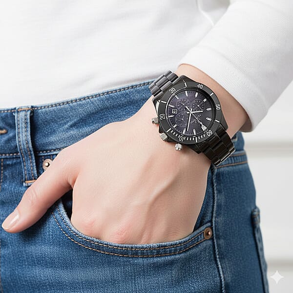 Closeout Toywatch Mother Of Pearl Black Ceramic Chronograph 41mm Watch