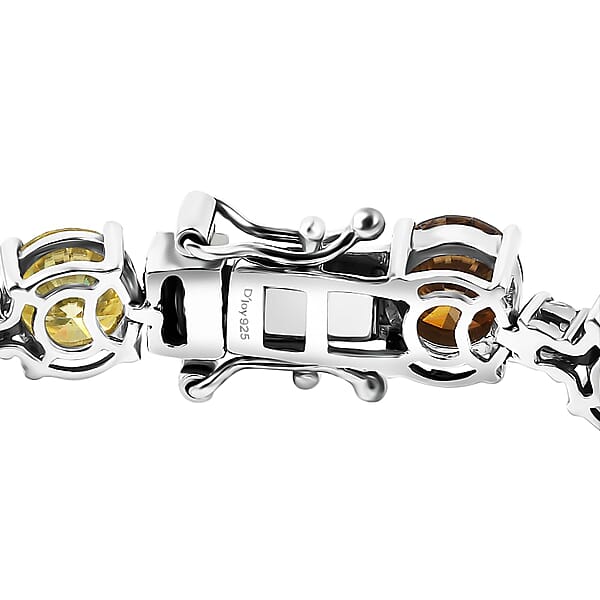 Colors Of Moissanite 21.00 Ctw Rainbow Radiance Bracelet In Rhodium Over Sterling Silver (8.00 In)
