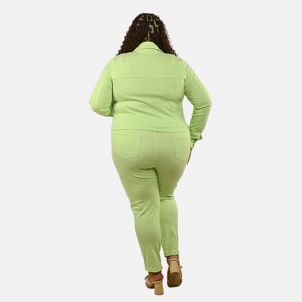 Comfort Oasis Paradise Green Cotton Blend Stretch Knit Jacket - XS
