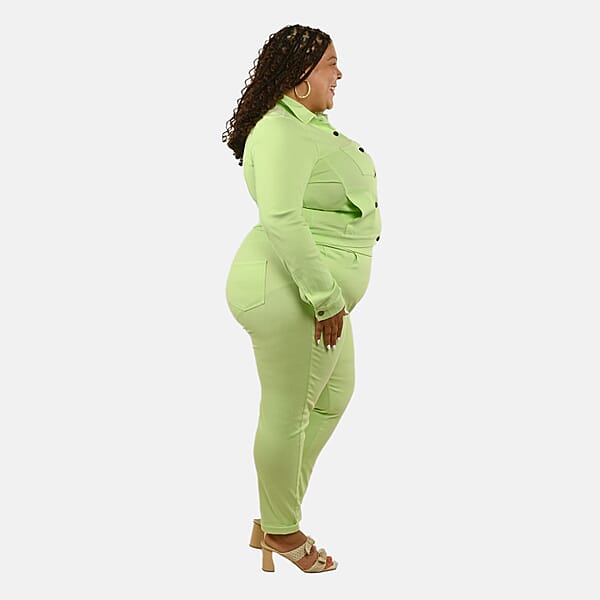 Comfort Oasis Paradise Green Cotton Blend Stretch Knit Jacket - XS