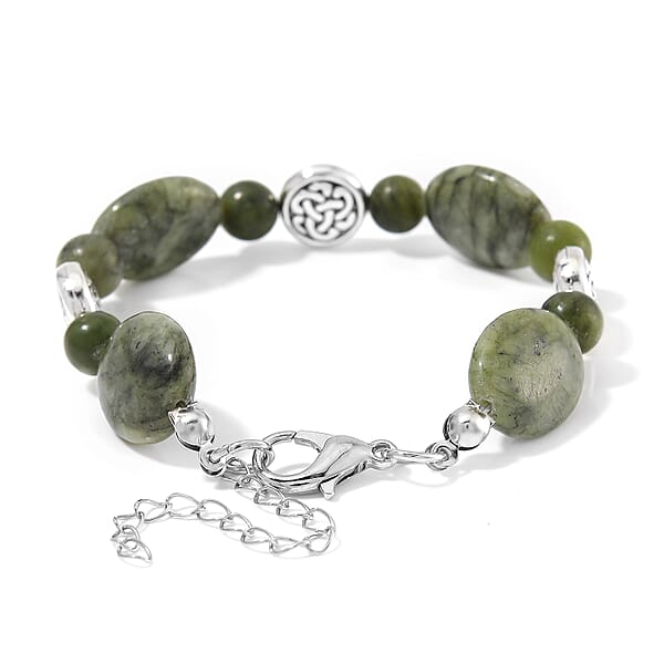 Connemara Marble 56.00 Ctw Bracelet In Silvertone (6.50-8.50In)