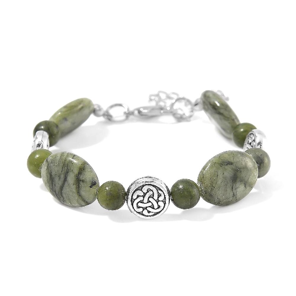 Connemara Marble 56.00 ctw Bracelet in Silvertone (6.50-8.50In)
