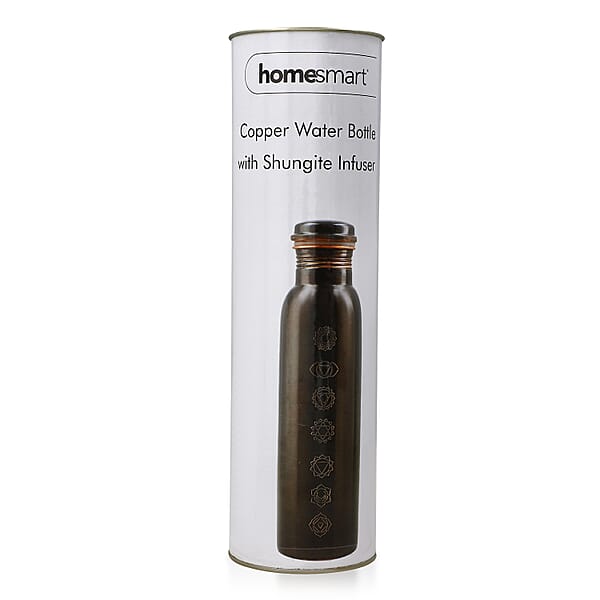 Copper Infused Bottle With Shungite Infuser And Beaded Bracelet