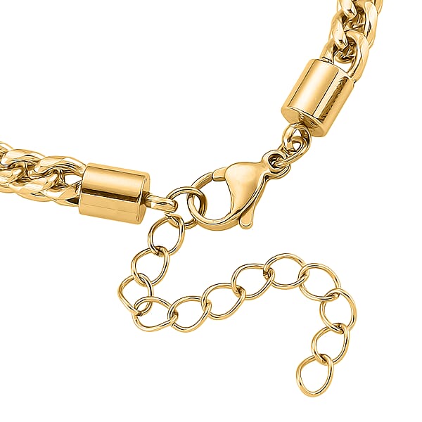 Criss Cross Chain Bracelet In ION Plated YG Stainless Steel (7-9 Inches)