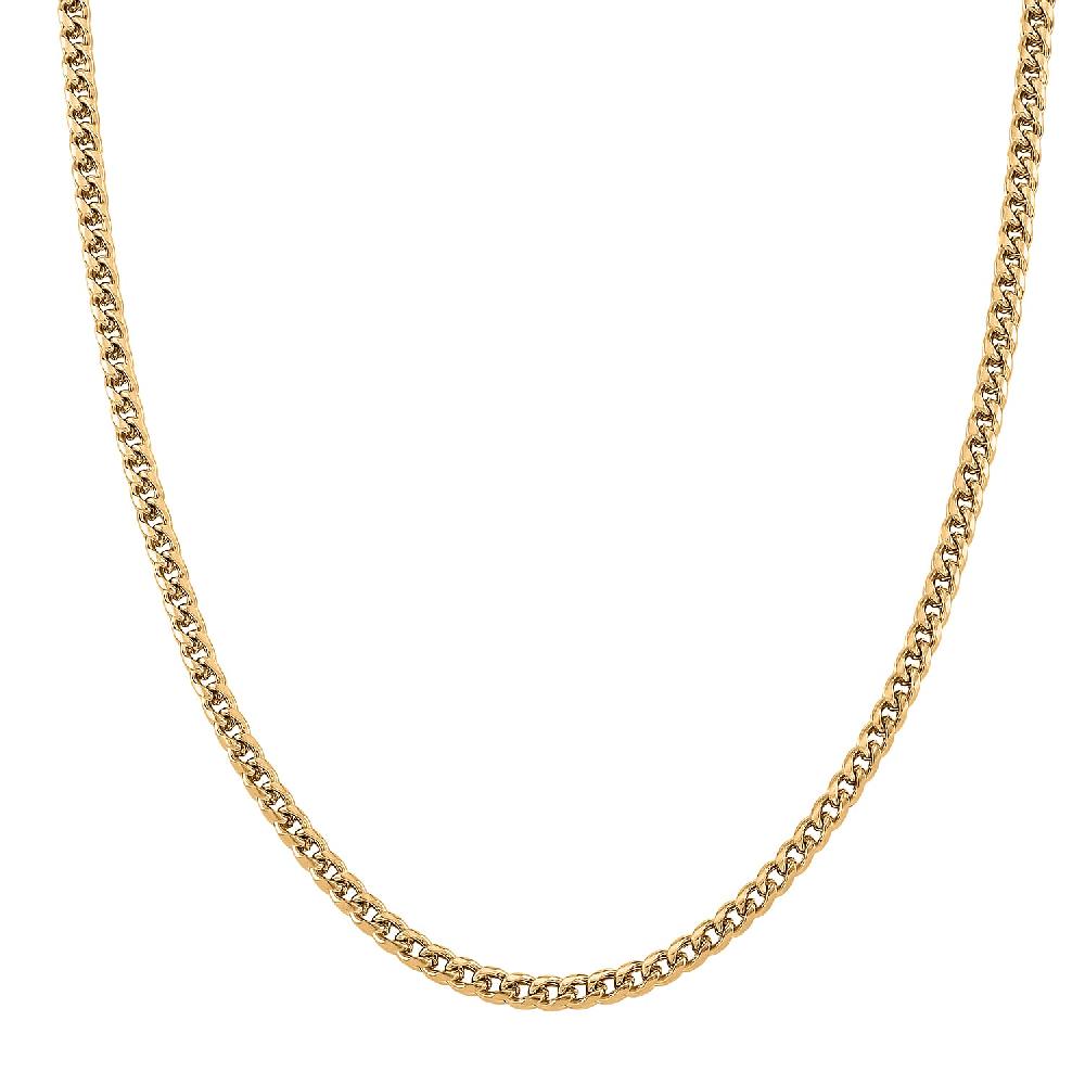 Criss Cross Chain Necklace in ION Plated YG Stainless Steel (18-20 Inches)