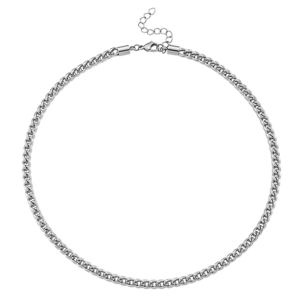 Criss Cross Chain Necklace In Stainless Steel (18-20 Inches)