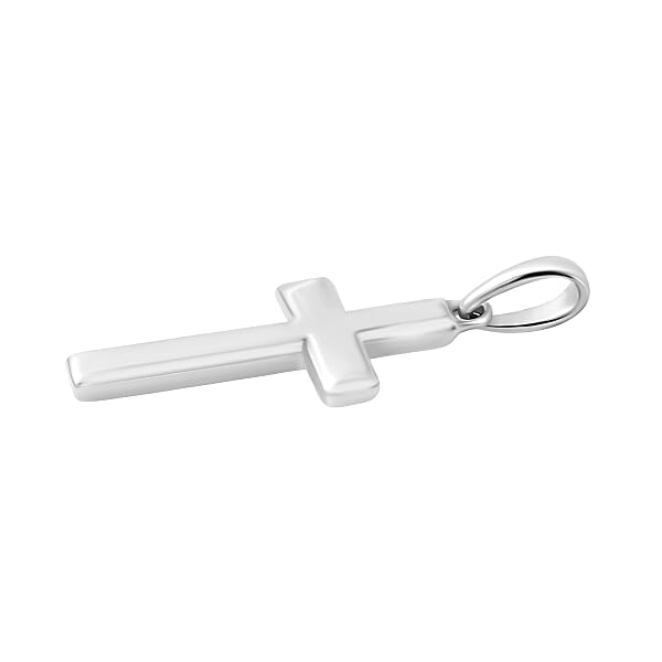 Cross Pendant Necklace In 10K White Gold 1.70 Grams 20 Inches (Del. In 10-12 Days)