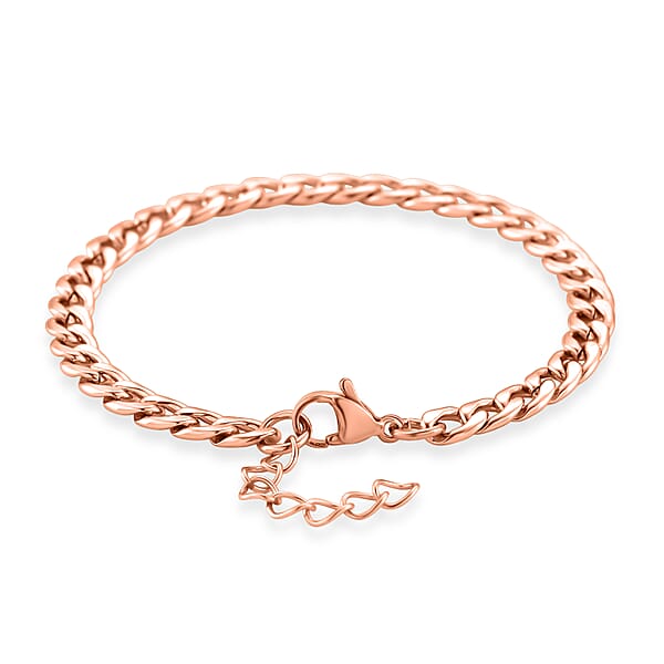 Curb Chain Bracelet In ION PLared RG Stainless Steel (7.0-8.0In)