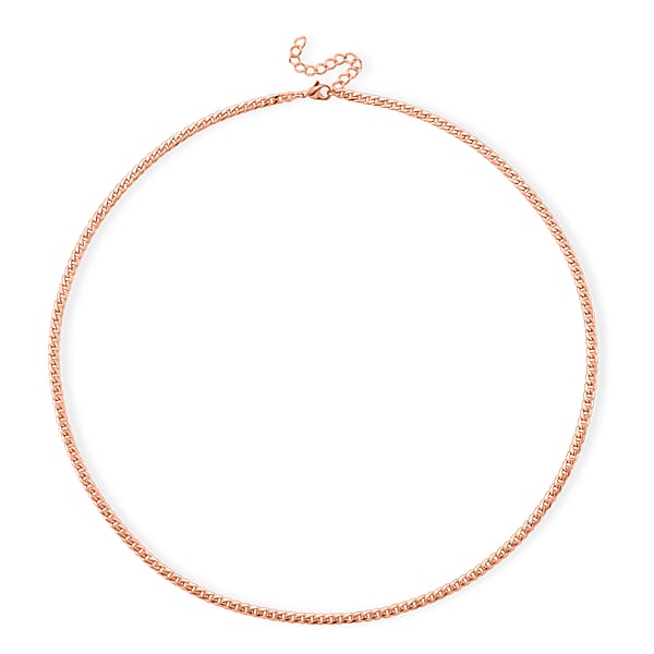 Curb Chain Necklace In ION Plated RG Stainless Steel (24-26 Inches)