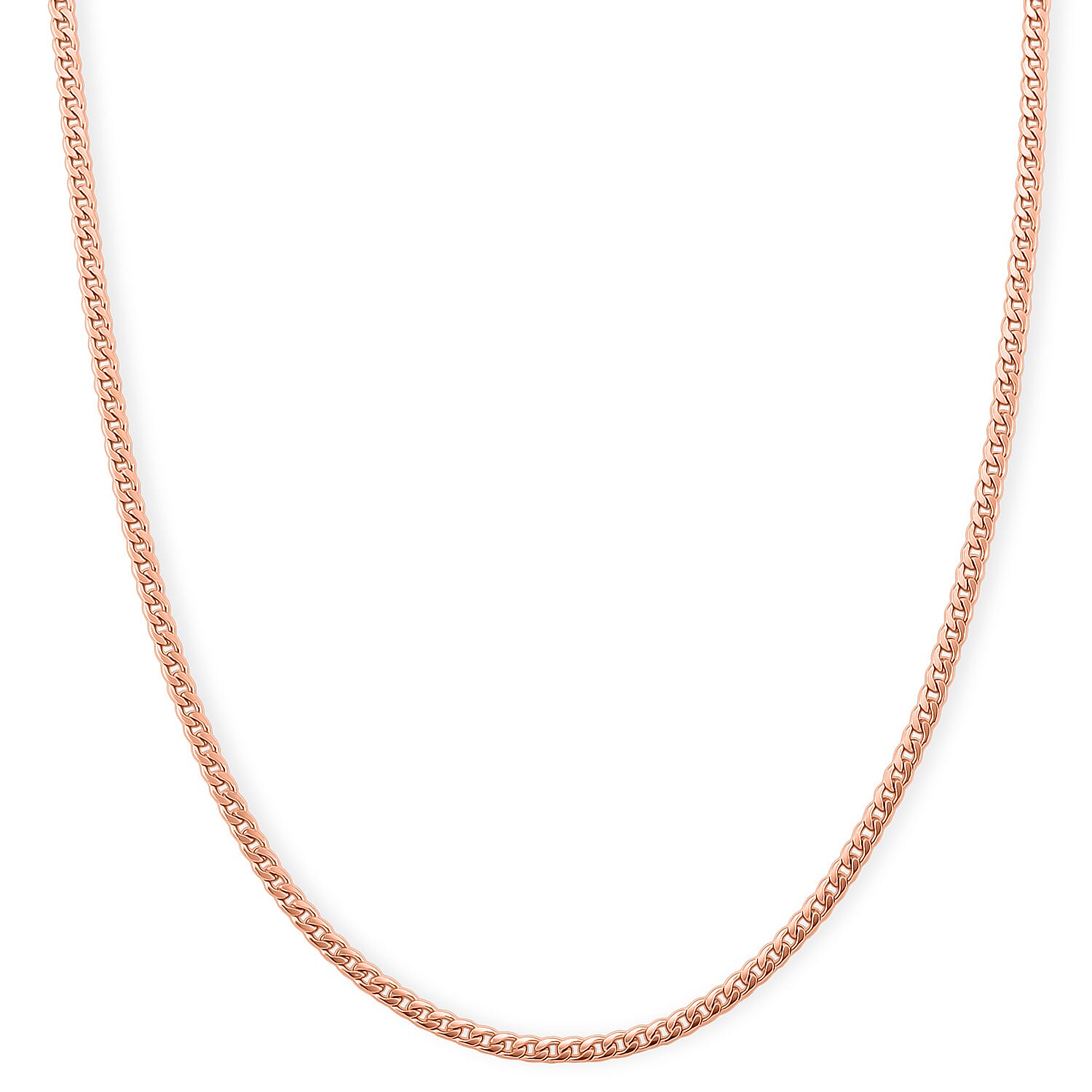 Curb Chain Necklace in ION Plated RG Stainless Steel (24-26 Inches)