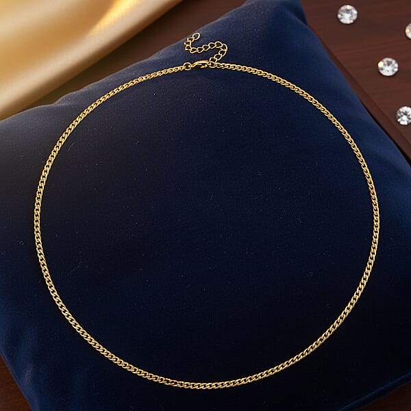 Curb Chain Necklace In ION Plated YG Stainless Steel (24-26 Inches)