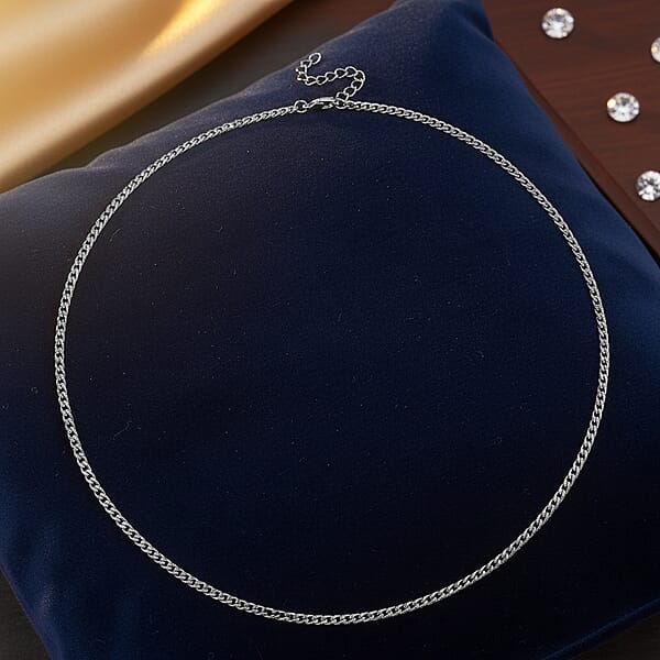 Curb Chain Necklace In Stainless Steel (24-26 Inches)