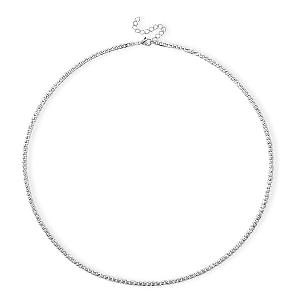 Curb Chain Necklace In Stainless Steel (24-26 Inches)