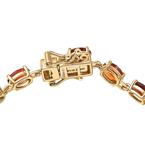 D'Joy AAA Ceylon Honey Garnet Bracelet In 18K Vermeil YG Over Sterling Silver 10.35 Ctw (6.50 Inches) (Del. In 8-10 Days)