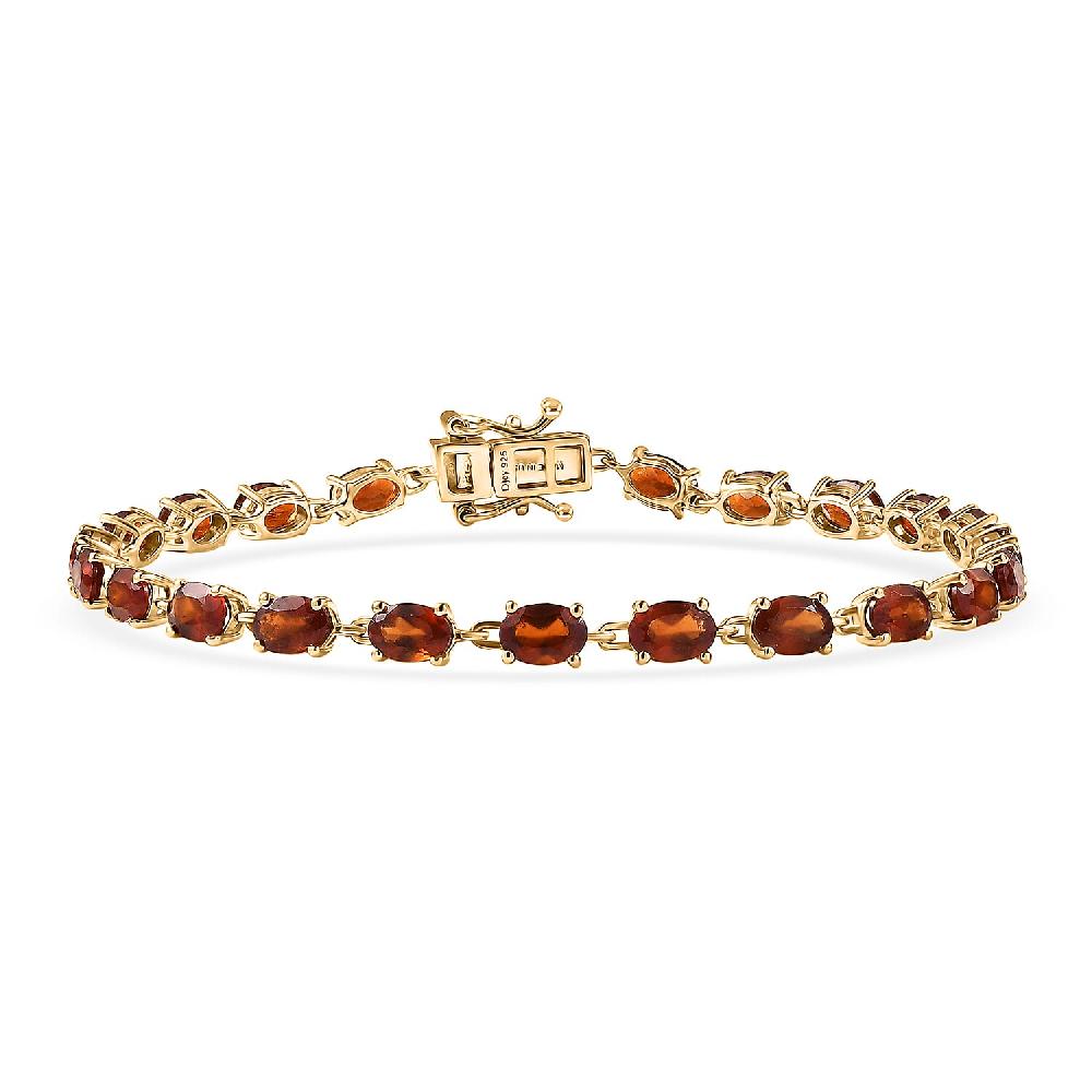 D'Joy AAA Ceylon Honey Garnet Bracelet in 18K Vermeil YG Over Sterling Silver 10.35 ctw (6.50 Inches) (Del. in 8-10 Days)