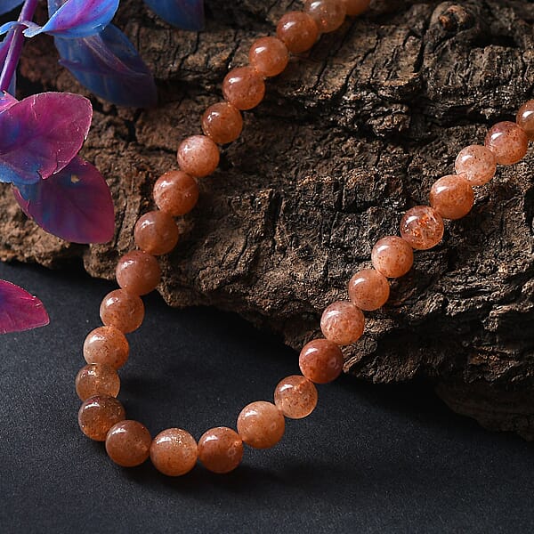 D'Joy AAA Golden Sunstone Beaded Necklace In 18K Vermeil YG Over Sterling Silver 110.00 Ctw (18-20 Inches)