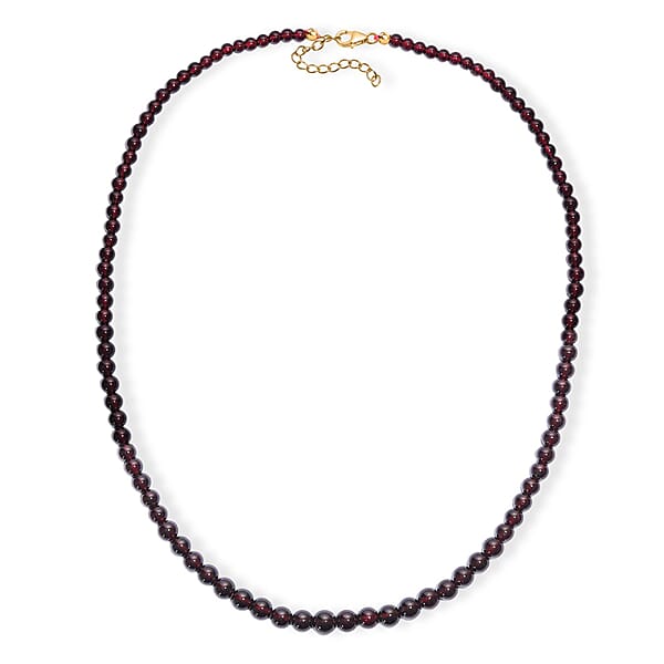 D'Joy AAA Mozambique Garnet 155.00 Ctw Celebrity Beaded Necklace In 18K Vermeil Yellow Gold Over Sterling Silver 20 Inches