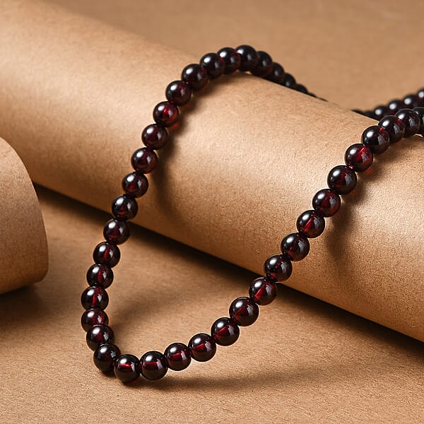 D'Joy AAA Mozambique Garnet 172.00 Ctw Celebrity Beaded Necklace In 18K Vermeil Yellow Gold Over Sterling Silver 20 Inches