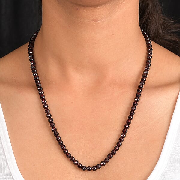 D'Joy AAA Mozambique Garnet 172.00 Ctw Celebrity Beaded Necklace In 18K Vermeil Yellow Gold Over Sterling Silver 20 Inches