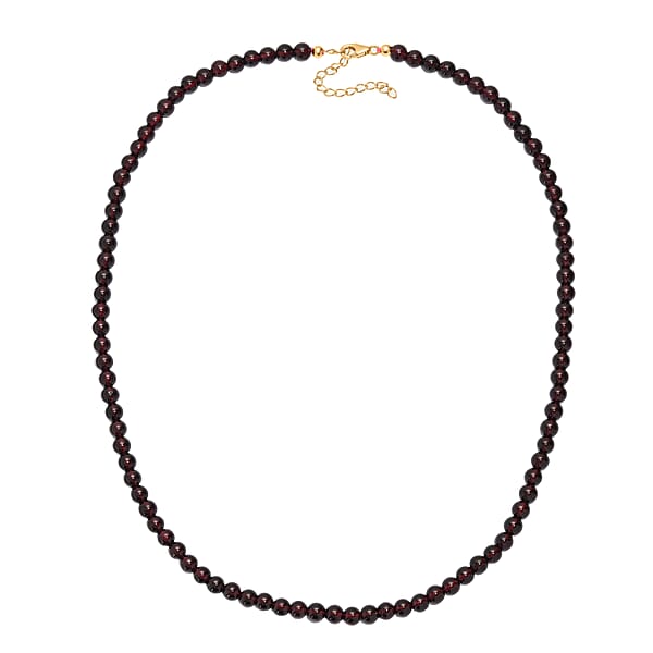 D'Joy AAA Mozambique Garnet 172.00 Ctw Celebrity Beaded Necklace In 18K Vermeil Yellow Gold Over Sterling Silver 20 Inches