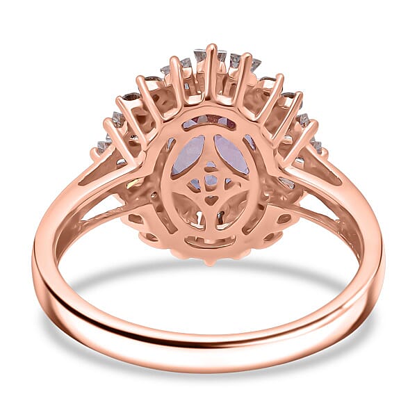 D'Joy AAA Patroke Kunzite Moissanite Starburst Ring In 18K Vermeil RG Over Sterling Silver 3.30 Ctw
