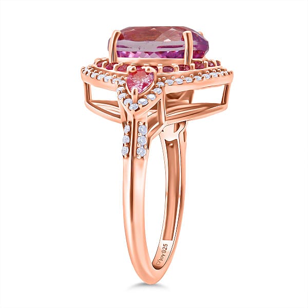 D'Joy AAA Patroke Kunzite Multi Gemstone Ring In 18K Vermeil RG Over Sterling Silver 5.80 Ctw