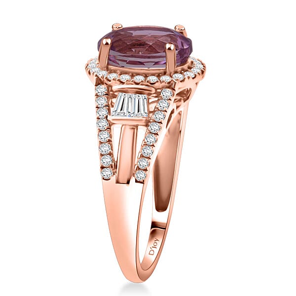 D'Joy AAAA Patroke Kunzite Moissanite Ring In 18K Vermeil RG Over Sterling Silver 4.25 Ctw