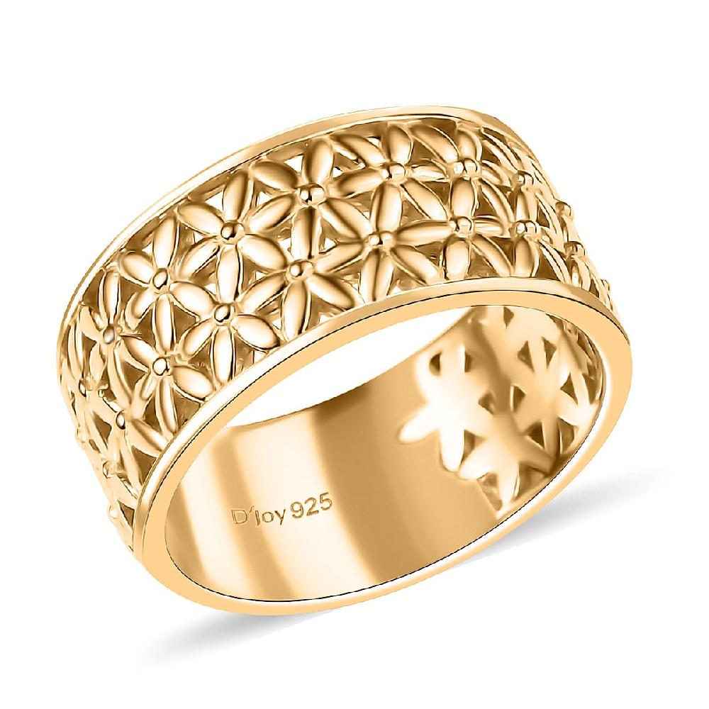 D'Joy Abstract Band Ring in 18K Vermeil Yellow Gold Over Sterling Silver 6.25 Grams