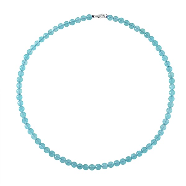 D'Joy Amazonite Beaded 140 Ctw Necklace 20 Inches In Rhodium Over Sterling Silver