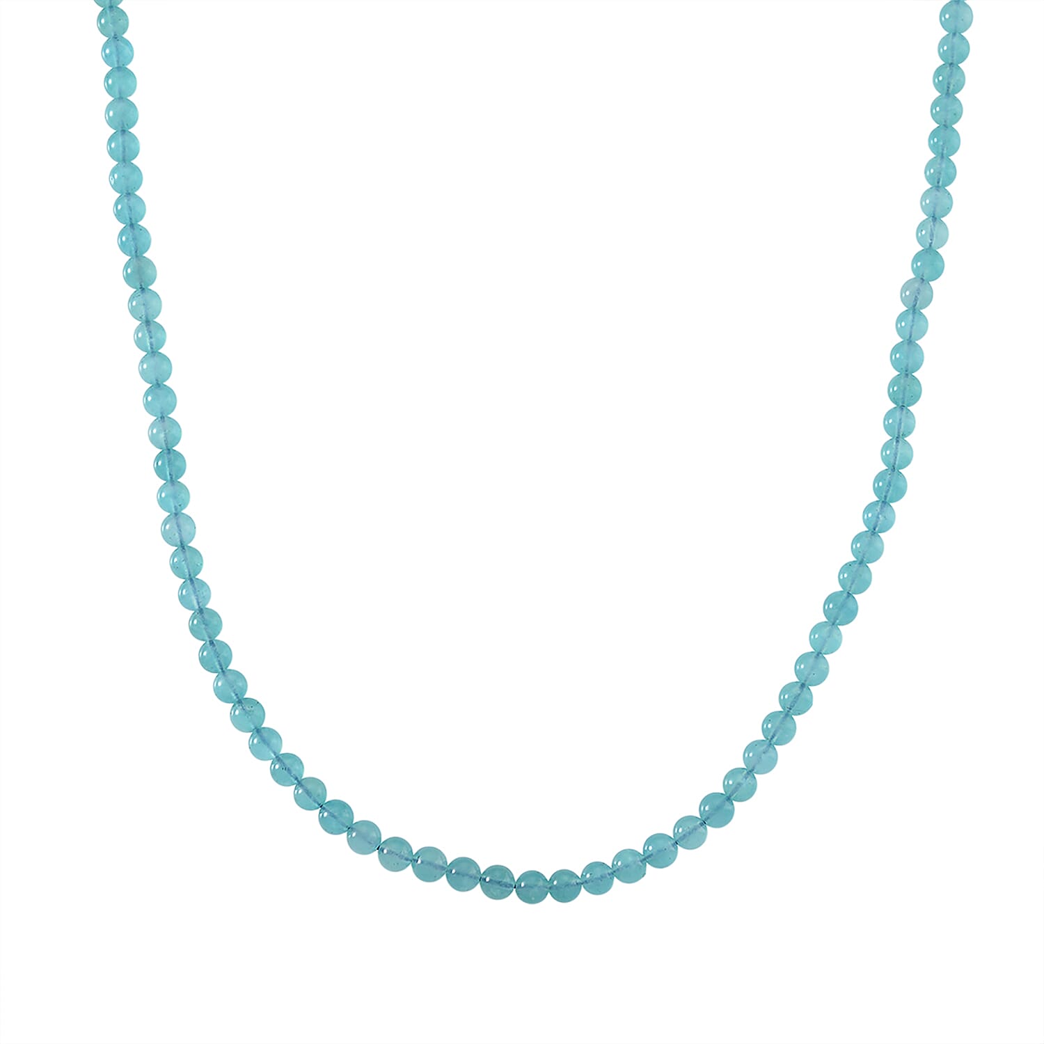 D'Joy Amazonite Beaded 140 ctw Necklace 20 Inches in Rhodium Over Sterling Silver