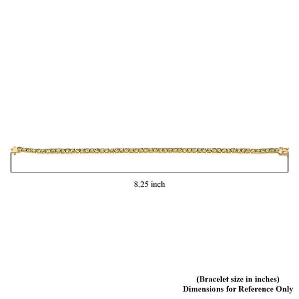 D'Joy Ambanja Demantoid Garnet 8.35 Ctw Evergreen Elegance Bracelet In 18K Vermeil Yellow Gold Over Sterling Silver (6.50 In)
