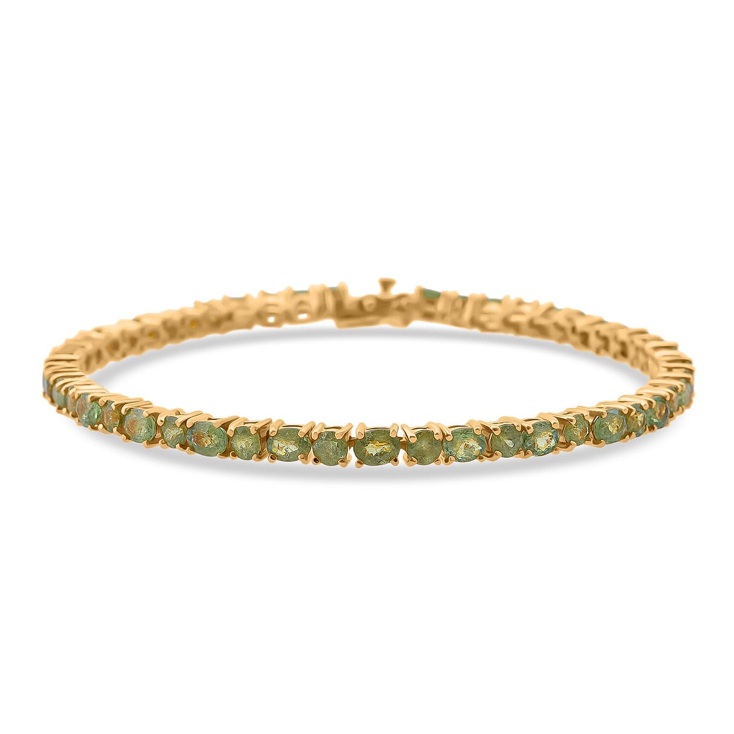 D'Joy Ambanja Demantoid Garnet 8.35 ctw Evergreen Elegance Bracelet in 18K Vermeil Yellow Gold Over Sterling Silver (6.50 In)