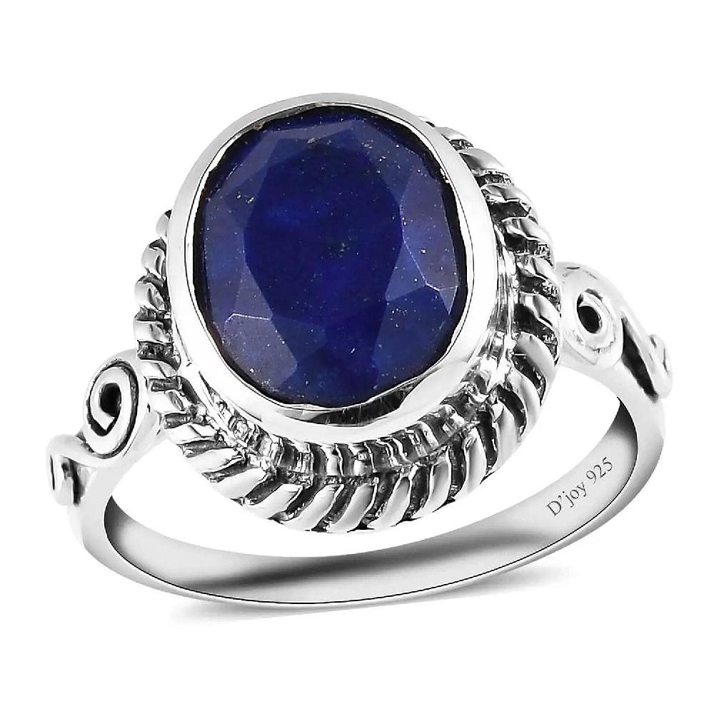 D'Joy Artisan Crafted Lapis Lazuli 3.00 ctw Solitaire Ring in Sterling Silver