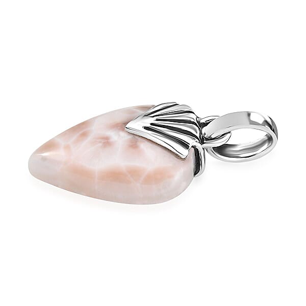 D'Joy Artisan Crafted Pink Natrolite 9.00 Ctw Shark Teeth Pendant Without Chain In Sterling Silver