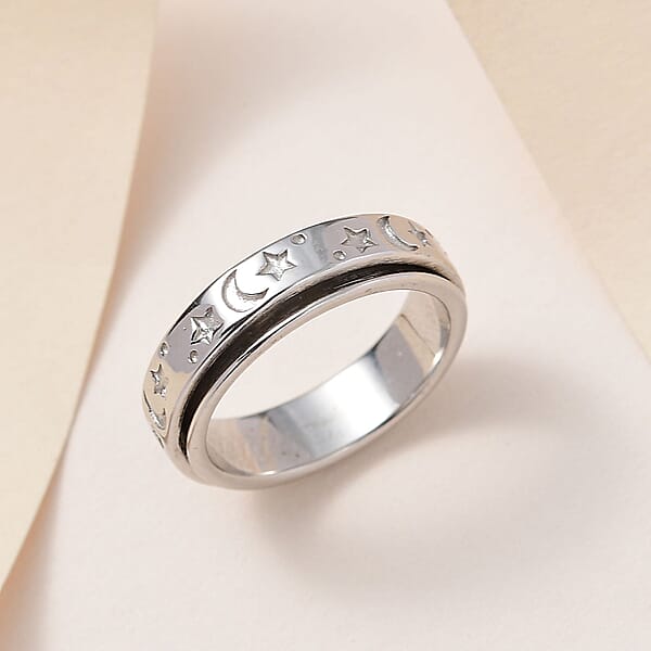 D'Joy Artisan Crafted Spinner Ring In Sterling Silver 4.30 Grams