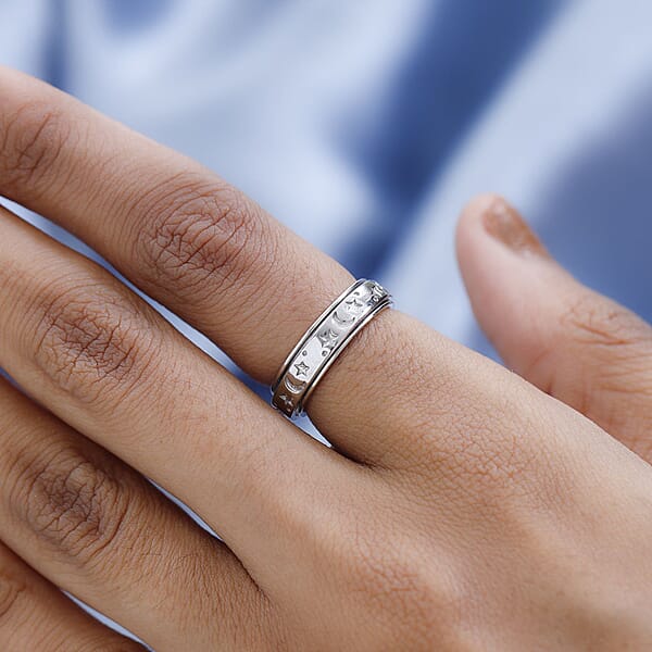 D'Joy Artisan Crafted Spinner Ring In Sterling Silver 4.30 Grams