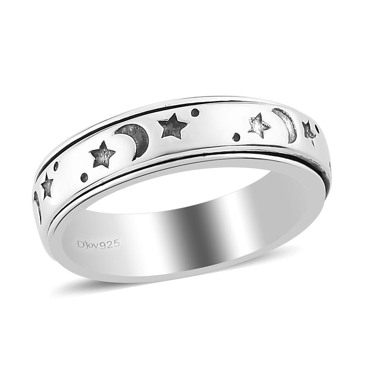 D'Joy Artisan Crafted Spinner Ring In Sterling Silver 4.30 Grams