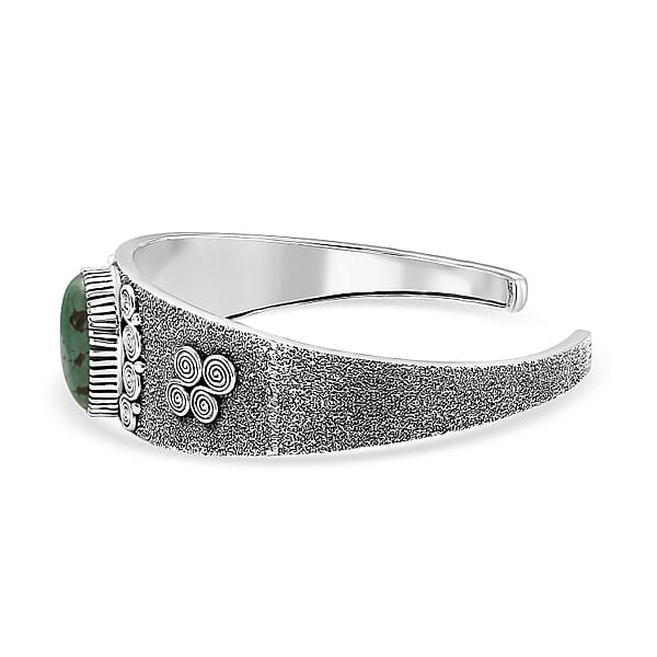D'Joy Artisan Crafted Tahoe Naveda Turquoise 9.75 Ctw Cuff Bracelet In Sterling Silver (7.25 In)