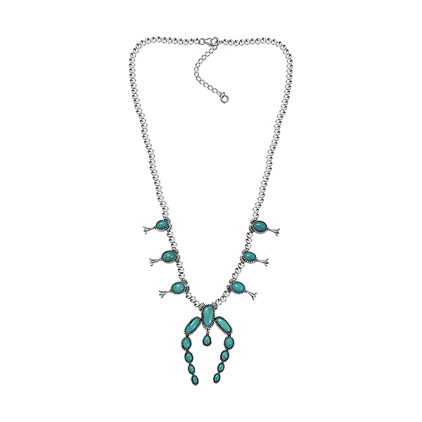D'Joy Artisan Crafted Tahoe Nevada Turquoise 15.70 Ctw Necklace In Sterling Silver 18 Inches