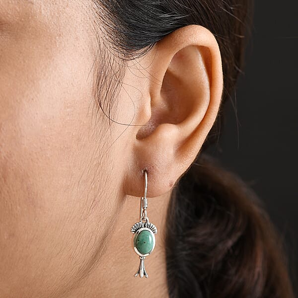 D'Joy Artisan Crafted Tahoe Nevada Turquoise 2.70 Ctw Earrings In Sterling Silver