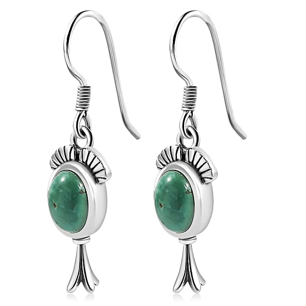 D'Joy Artisan Crafted Tahoe Nevada Turquoise 2.70 Ctw Earrings In Sterling Silver